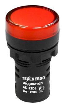 Арматура светосигнальная AD22DS(LED) 230В AC/DC d22  красная  Texenergo
