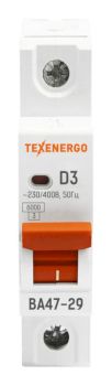 Автоматический выключатель ВА 4729 1п    3А    6кА Texenergo хар-ка D