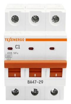 Автоматический выключатель ВА47-29 3п    1А    6кА Texenergo хар-ка С