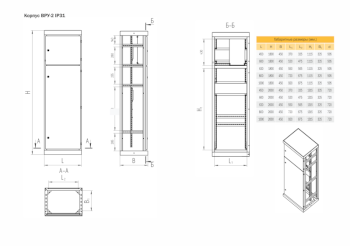 Корпус ВРУ-2 1800х630х450  IP31 без б/п  RAL 7035 серый TEXENERGO