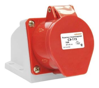 Розетка 115 стац. ОУ 3Р+PE+N  16А  380В   IP44