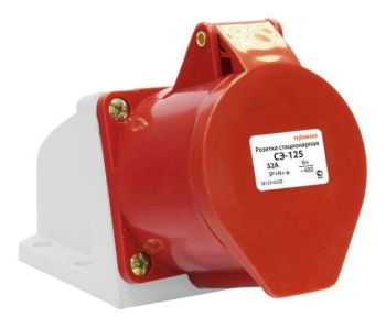 Розетка 125 стац. ОУ 3Р+PE+N  32А  380В   IP44