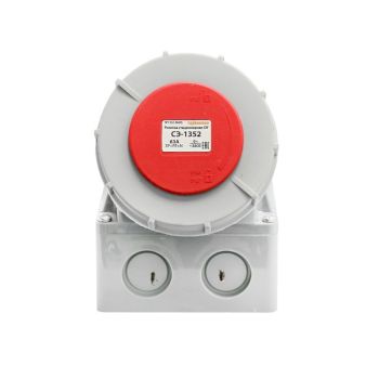 Розетка 1352 стац.  ОУ 3P+PE+N    63А   380В  IP67