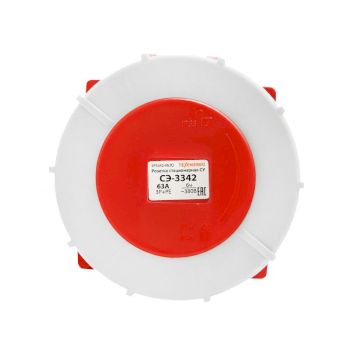 Розетка 3342 стац.  СУ 3P+PE         63А  380В  IP67