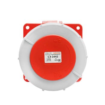 Розетка 3442 стац.  СУ 3P+PE        125А  380В  IP67