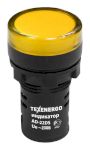 Арматура светосигнальная AD22DS(LED) 230В AC/DC d22  желтая    Texenergo